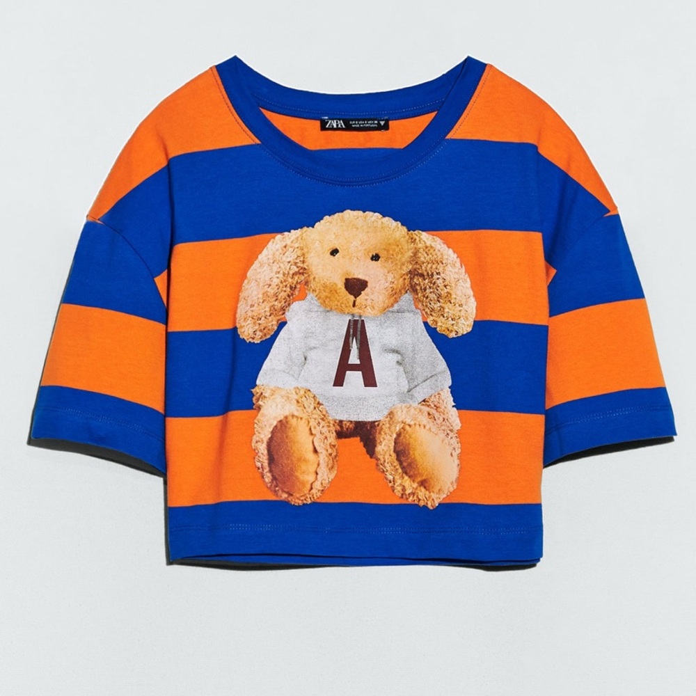 ZARA Teddy Bear Cropped Top